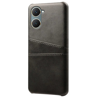 For vivo Y03 Case Card Holders Drop-proof Leather+PC Phone Cover