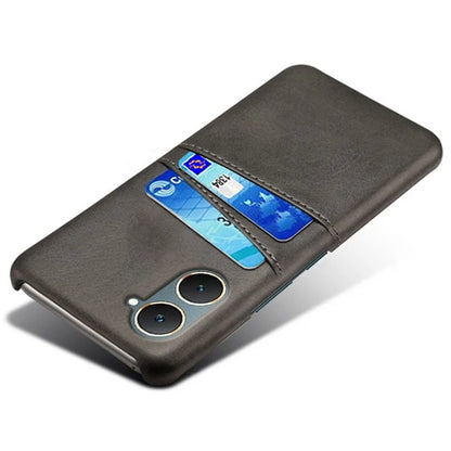 For vivo Y03 Case Card Holders Drop-proof Leather+PC Phone Cover