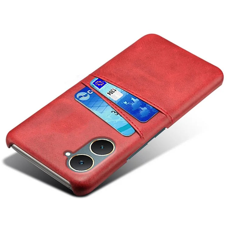 For vivo Y03 Case Card Holders Drop-proof Leather+PC Phone Cover