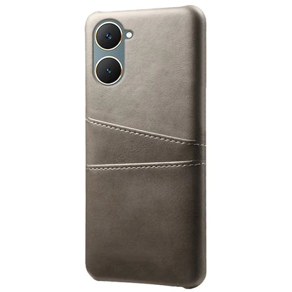 For vivo Y03 Case Card Holders Drop-proof Leather+PC Phone Cover