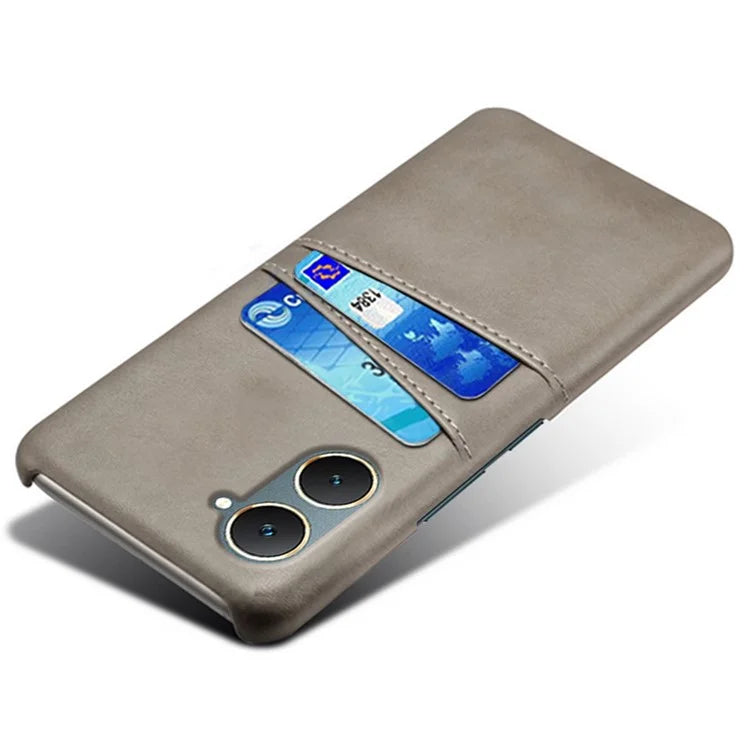 For vivo Y03 Case Card Holders Drop-proof Leather+PC Phone Cover