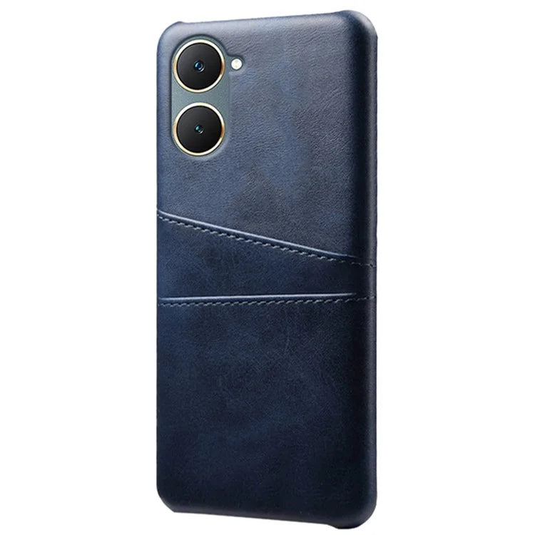 For vivo Y03 Case Card Holders Drop-proof Leather+PC Phone Cover