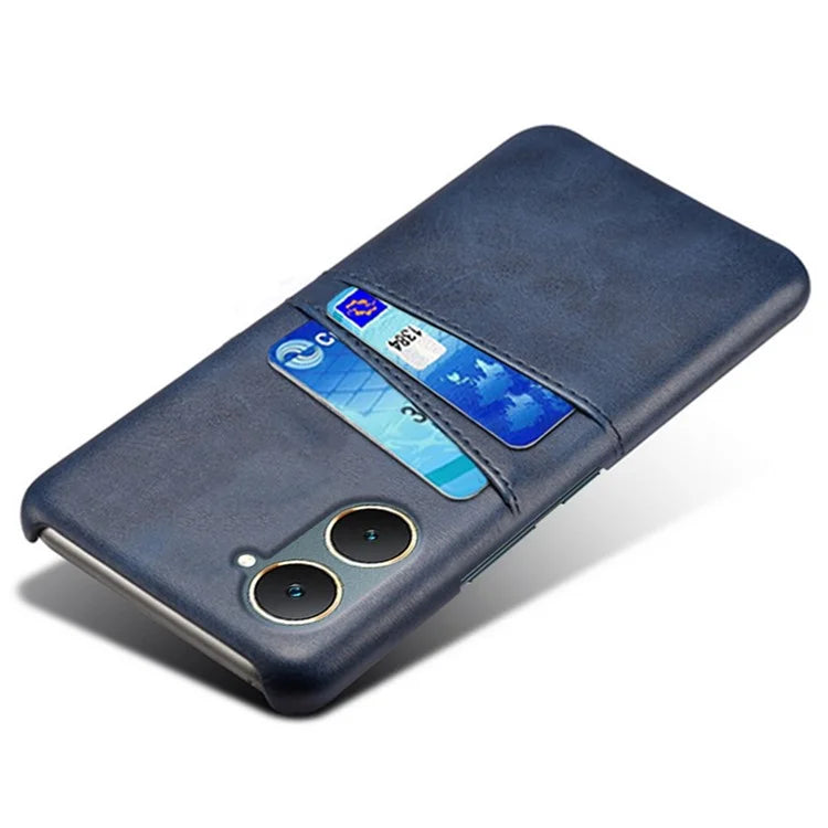 For vivo Y03 Case Card Holders Drop-proof Leather+PC Phone Cover