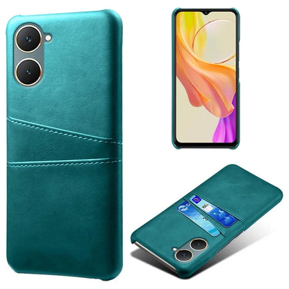 For vivo Y03 Case Card Holders Drop-proof Leather+PC Phone Cover