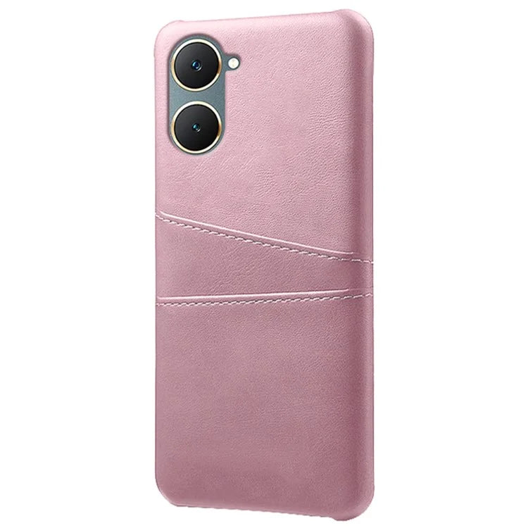 For vivo Y03 Case Card Holders Drop-proof Leather+PC Phone Cover