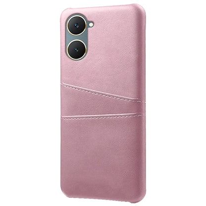 For vivo Y03 Case Card Holders Drop-proof Leather+PC Phone Cover
