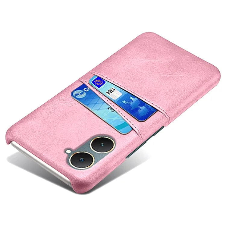 For vivo Y03 Case Card Holders Drop-proof Leather+PC Phone Cover
