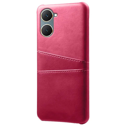 For vivo Y03 Case Card Holders Drop-proof Leather+PC Phone Cover