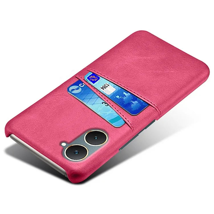 For vivo Y03 Case Card Holders Drop-proof Leather+PC Phone Cover