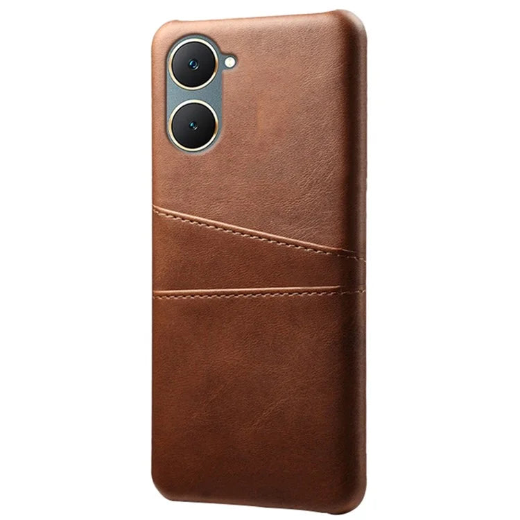 For vivo Y03 Case Card Holders Drop-proof Leather+PC Phone Cover