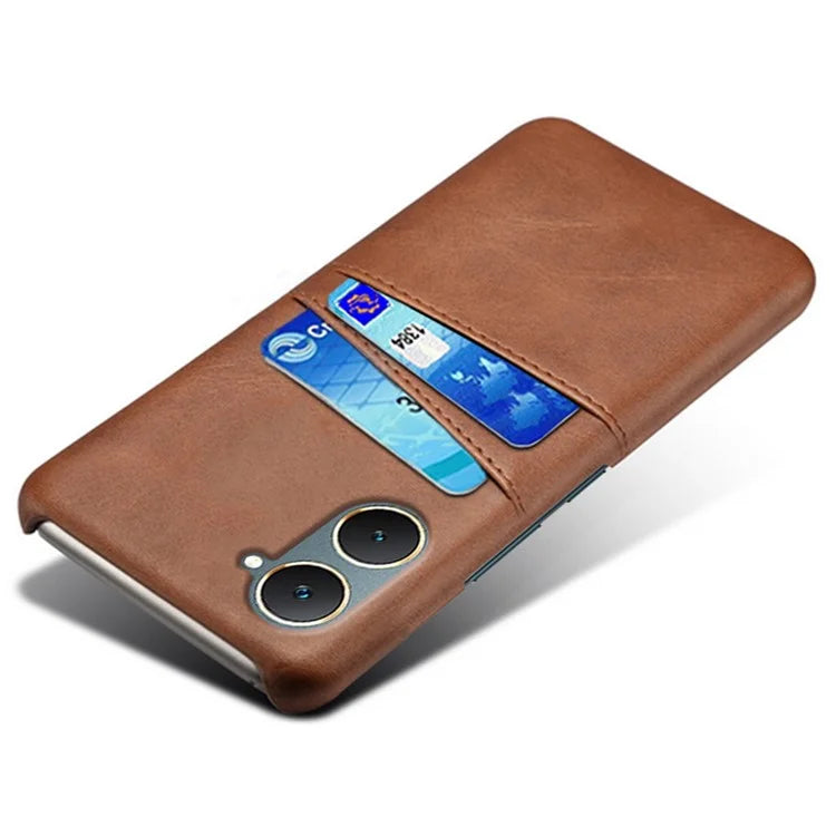 For vivo Y03 Case Card Holders Drop-proof Leather+PC Phone Cover