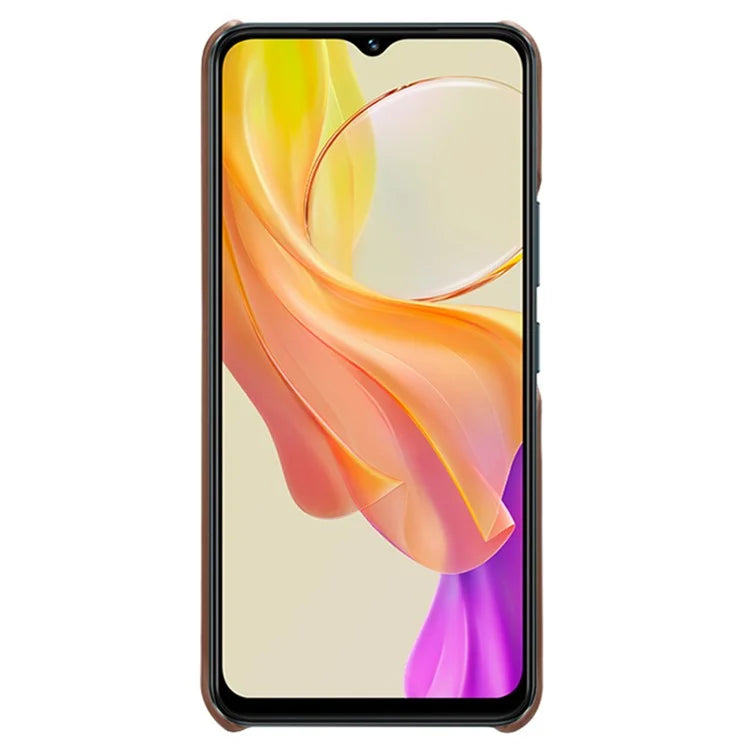 For vivo Y03 Case Card Holders Drop-proof Leather+PC Phone Cover