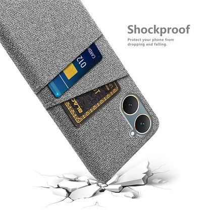 For vivo Y03 Case Cloth+PC Dual Layer Protective Phone Cover with 2 Card Slots