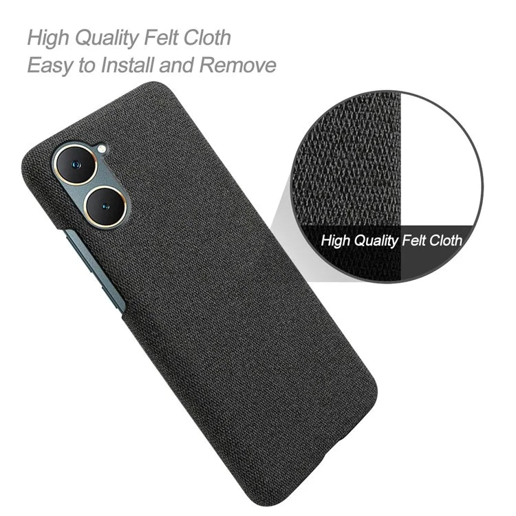 For vivo Y03 Case Drop Protection Cloth+PC Phone Shell