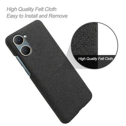For vivo Y03 Case Drop Protection Cloth+PC Phone Shell