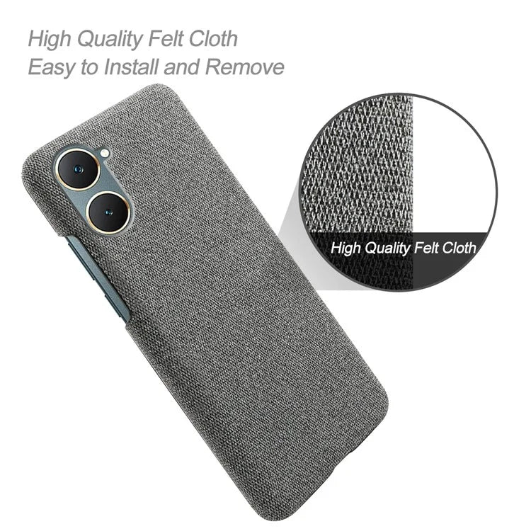 For vivo Y03 Case Drop Protection Cloth+PC Phone Shell