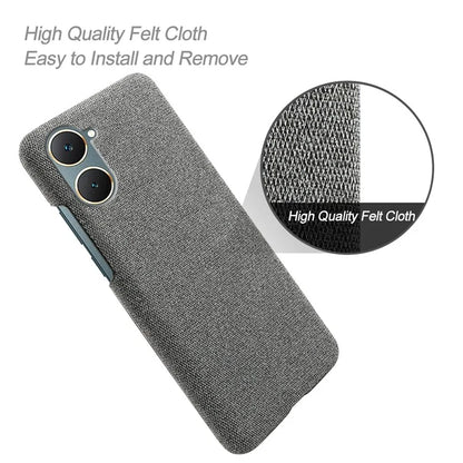 For vivo Y03 Case Drop Protection Cloth+PC Phone Shell