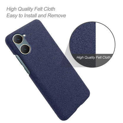 For vivo Y03 Case Drop Protection Cloth+PC Phone Shell