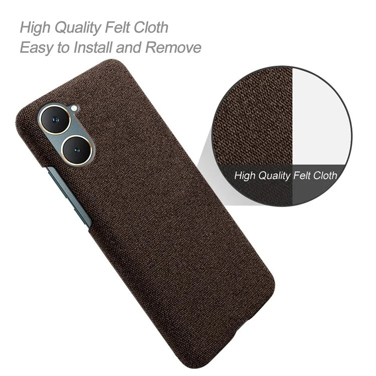 For vivo Y03 Case Drop Protection Cloth+PC Phone Shell