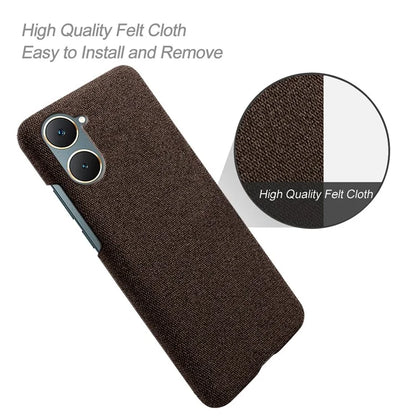 For vivo Y03 Case Drop Protection Cloth+PC Phone Shell