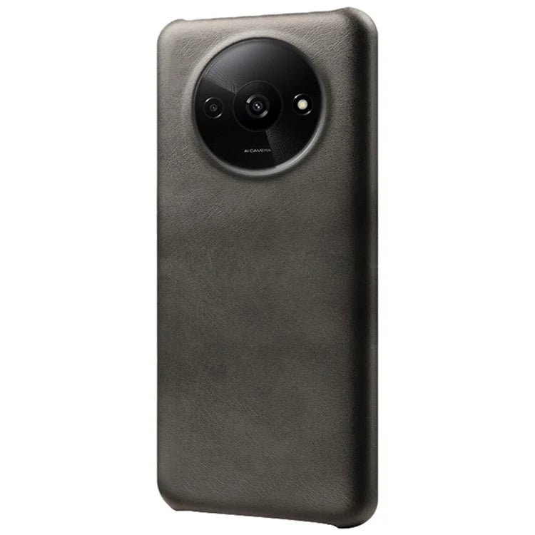 For Xiaomi Redmi A3 / Poco C61 4G Case Calf Texture Leather Coated PC Shell Slim Cover