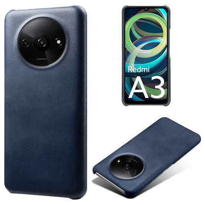 For Xiaomi Redmi A3 / Poco C61 4G Case Calf Texture Leather Coated PC Shell Slim Cover