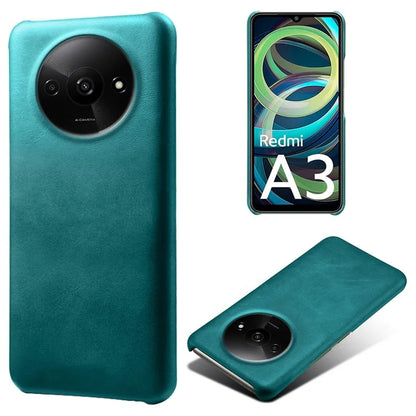 For Xiaomi Redmi A3 / Poco C61 4G Case Calf Texture Leather Coated PC Shell Slim Cover