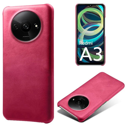 For Xiaomi Redmi A3 / Poco C61 4G Case Calf Texture Leather Coated PC Shell Slim Cover