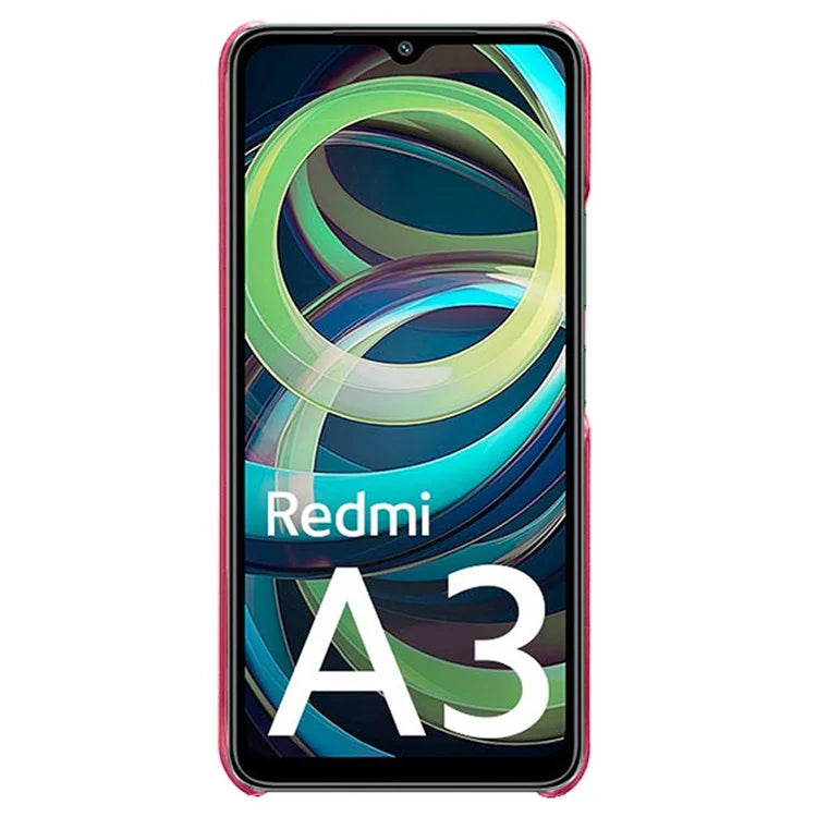 For Xiaomi Redmi A3 / Poco C61 4G Case Calf Texture Leather Coated PC Shell Slim Cover