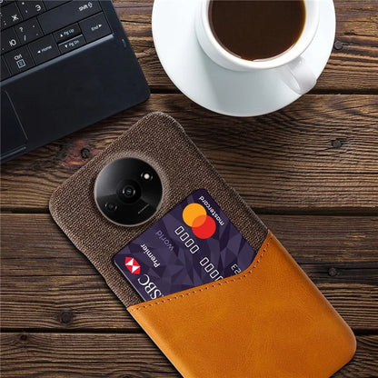 For Xiaomi Redmi A3 / Poco C61 4G Protective Case Card Slot PU+PC Phone Cover