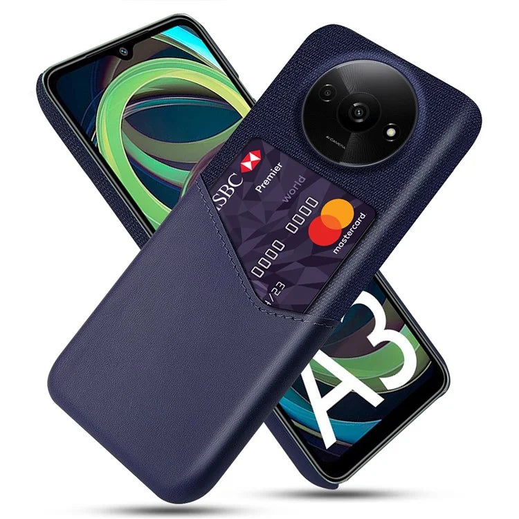 For Xiaomi Redmi A3 / Poco C61 4G Protective Case Card Slot PU+PC Phone Cover