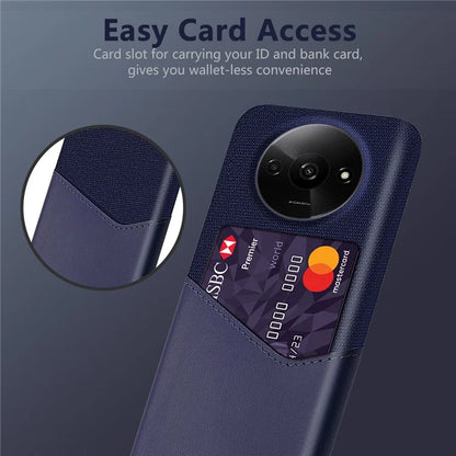 For Xiaomi Redmi A3 / Poco C61 4G Protective Case Card Slot PU+PC Phone Cover