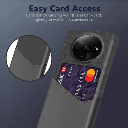 For Xiaomi Redmi A3 / Poco C61 4G Protective Case Card Slot PU+PC Phone Cover