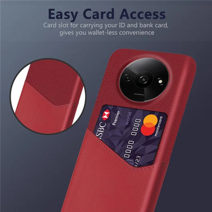 For Xiaomi Redmi A3 / Poco C61 4G Protective Case Card Slot PU+PC Phone Cover