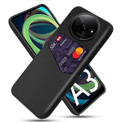 For Xiaomi Redmi A3 / Poco C61 4G Protective Case Card Slot PU+PC Phone Cover