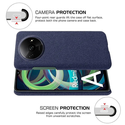 For Xiaomi Redmi A3 / Poco C61 4G Cell Phone Case Cloth+PC Drop-resistant Cover