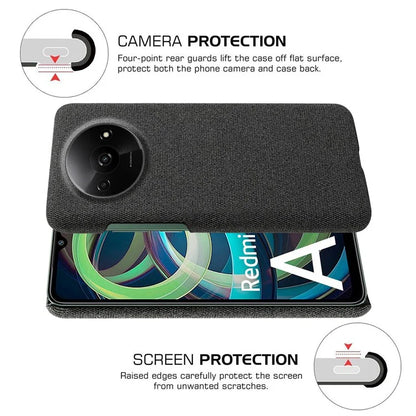 For Xiaomi Redmi A3 / Poco C61 4G Cell Phone Case Cloth+PC Drop-resistant Cover
