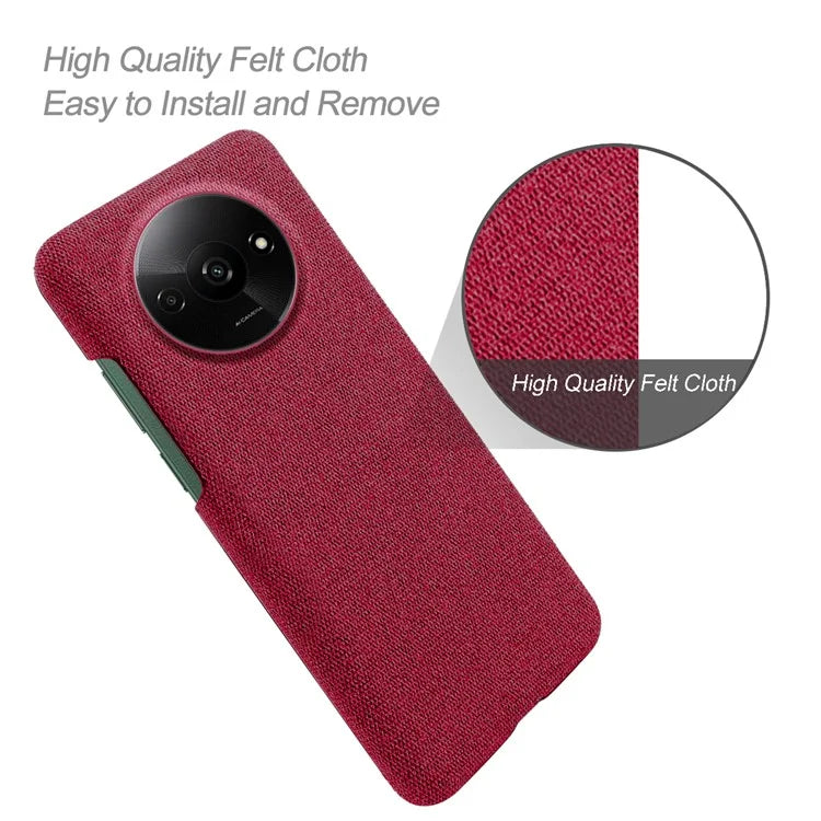 For Xiaomi Redmi A3 / Poco C61 4G Cell Phone Case Cloth+PC Drop-resistant Cover