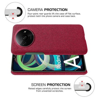 For Xiaomi Redmi A3 / Poco C61 4G Cell Phone Case Cloth+PC Drop-resistant Cover