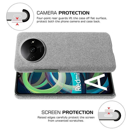 For Xiaomi Redmi A3 / Poco C61 4G Cell Phone Case Cloth+PC Drop-resistant Cover