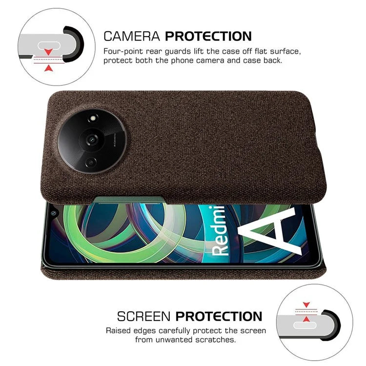 For Xiaomi Redmi A3 / Poco C61 4G Cell Phone Case Cloth+PC Drop-resistant Cover