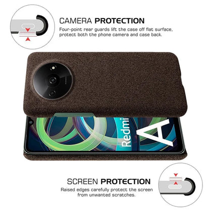 For Xiaomi Redmi A3 / Poco C61 4G Cell Phone Case Cloth+PC Drop-resistant Cover