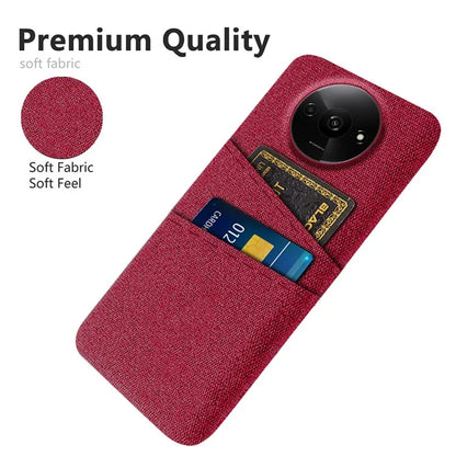 For Xiaomi Redmi A3 / Poco C61 4G Card Holders Case Non-slip Texture Cloth+PC Phone Cover
