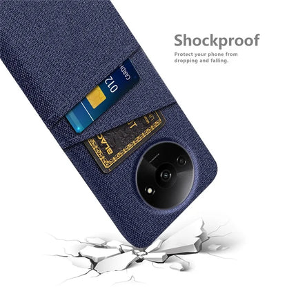 For Xiaomi Redmi A3 / Poco C61 4G Card Holders Case Non-slip Texture Cloth+PC Phone Cover