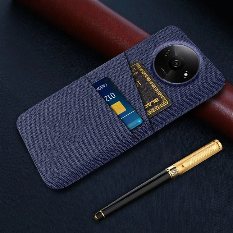 For Xiaomi Redmi A3 / Poco C61 4G Card Holders Case Non-slip Texture Cloth+PC Phone Cover
