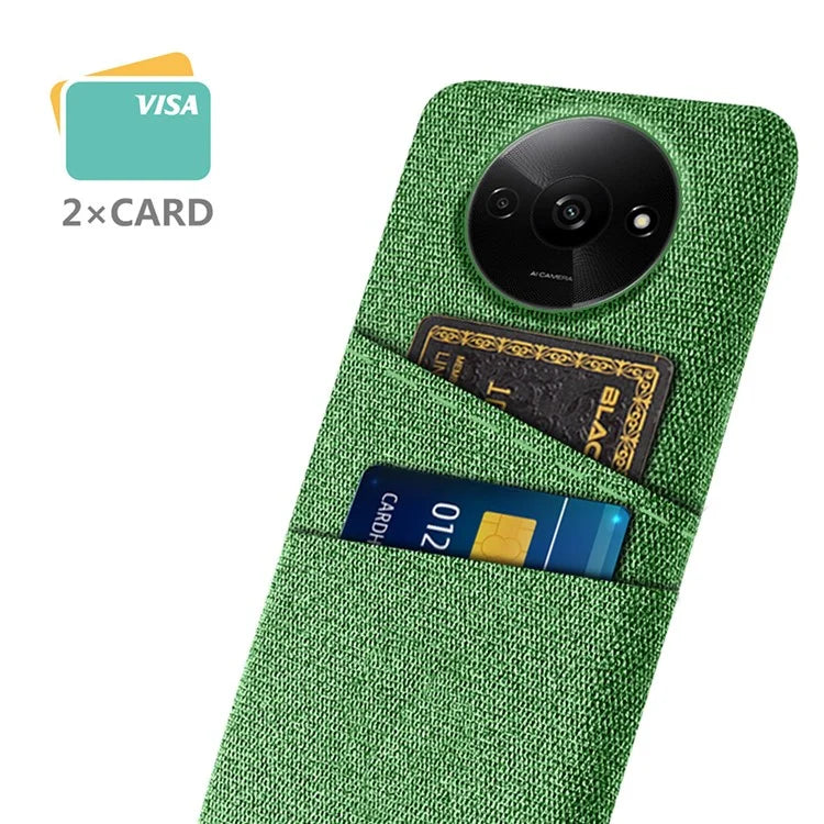 For Xiaomi Redmi A3 / Poco C61 4G Card Holders Case Non-slip Texture Cloth+PC Phone Cover