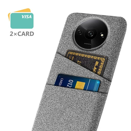 For Xiaomi Redmi A3 / Poco C61 4G Card Holders Case Non-slip Texture Cloth+PC Phone Cover