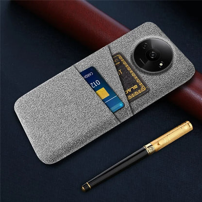 For Xiaomi Redmi A3 / Poco C61 4G Card Holders Case Non-slip Texture Cloth+PC Phone Cover