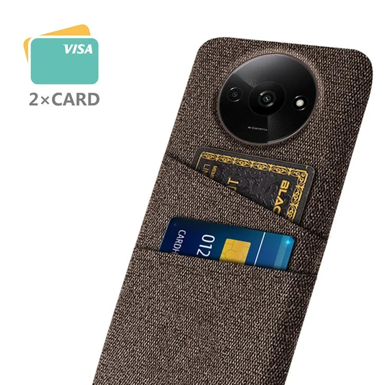 For Xiaomi Redmi A3 / Poco C61 4G Card Holders Case Non-slip Texture Cloth+PC Phone Cover