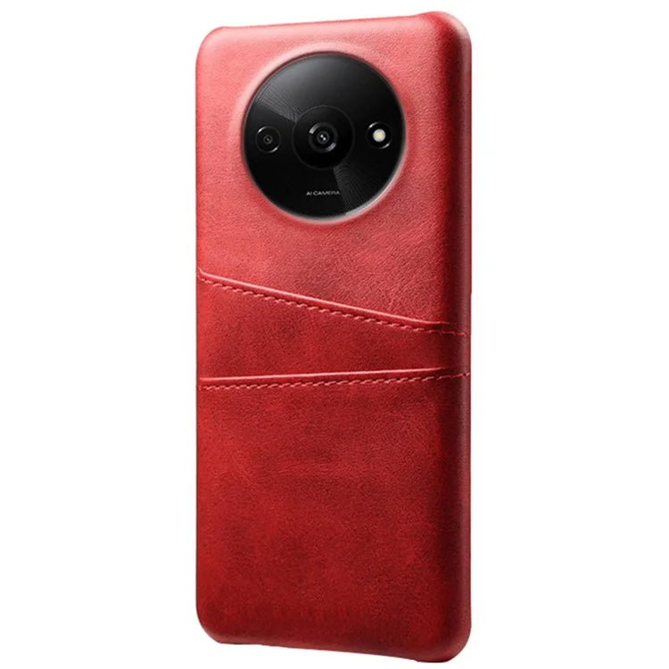 For Xiaomi Redmi A3 / Poco C61 4G Case Card Slots PU Leather Coated PC Hard Phone Cover